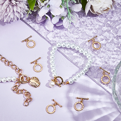 15Pcs Brass Toggle Clasps KK-BBC0023-28-1