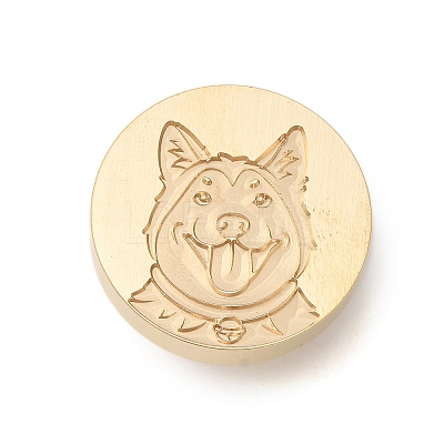 Golden Tone Wax Seal Brass Stamp Heads AJEW-U008-03G-06-1
