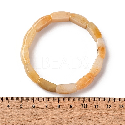 Natural Topaz Jade Bead Stretch Bracelets for Women Men BJEW-C097-02A-12-1