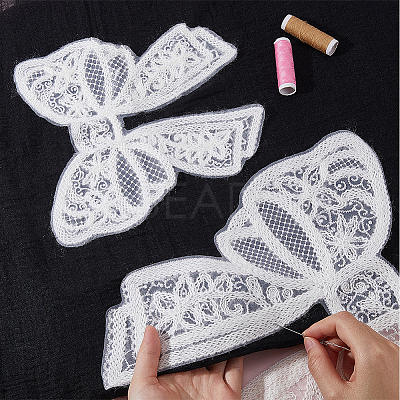 4Pcs 2 Styles Polyester Embroidery Iron on Clothing Patches PATC-GF0001-51A-1
