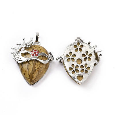 Natural Picture Jasper Pendants G-P496-02P-07-1