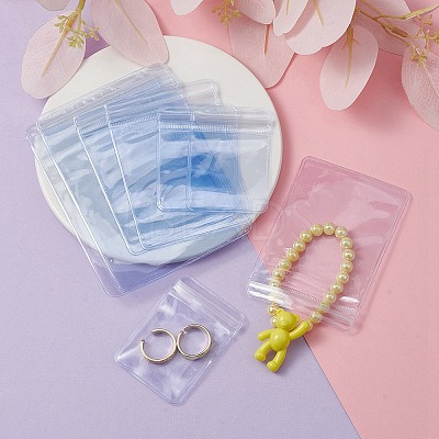 60Pcs 3 Sizes Rectangle PVC Resealable Packaging Bags OPP-YW0001-02-1