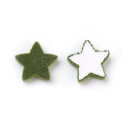 Flocky Acrylic Cabochons X-OACR-I001-H08-1