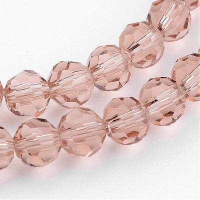 Transparent Glass Bead Strands GLAA-G013-8mm-90-1