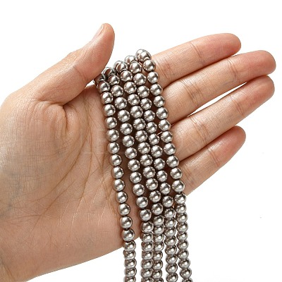 Eco-Friendly Dyed Glass Pearl Beads Strands HY-A008-6mm-RB017-1