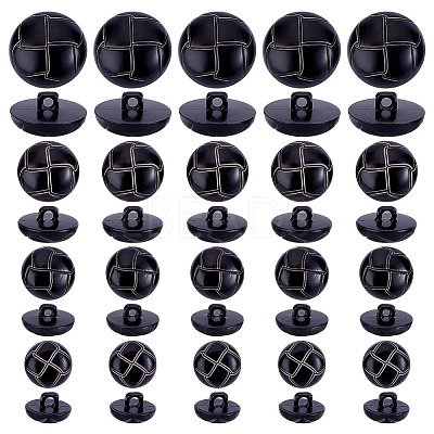 60Pcs 4 Style Plastic Shank Buttons BUTT-HY0001-19C-1