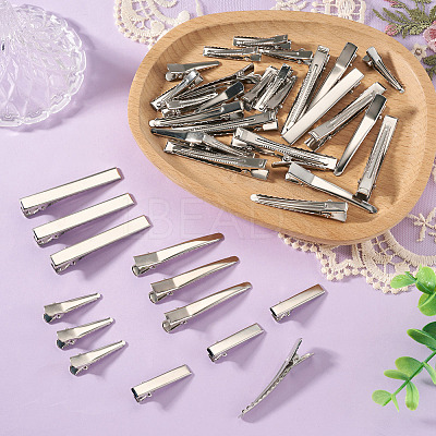 40Pcs 4 Styles Iron Alligator Hair Clips Findings PHAR-TADJ0001-10-1
