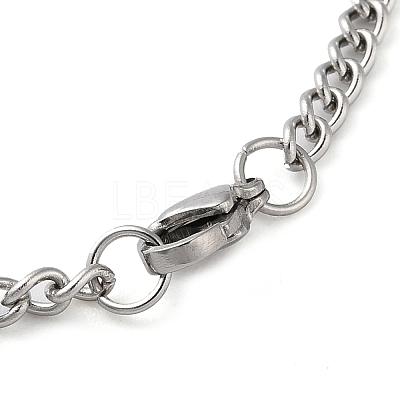 Non-Tarnish 304 Stainlessa Steel Curb Chain Pendant Necklaces NJEW-H034-06P-1