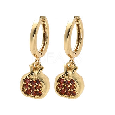 Brass Cubic Zirconia Hoop Earrings EJEW-Q015-02G-C-1