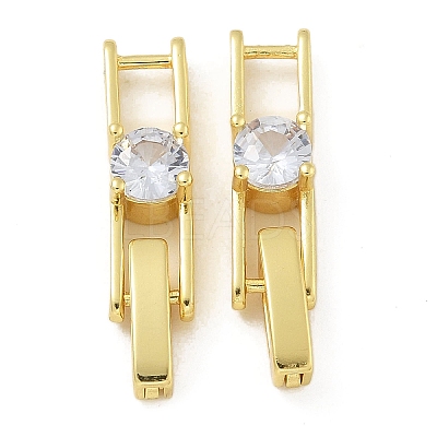 Rack Plating Brass Micro Pave Cubic Zirconia Watch Band Clasps KK-A234-016G-02-1
