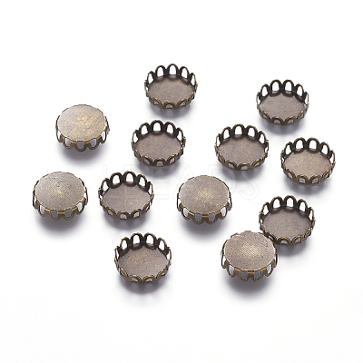 Brass Lace Edge Bezel Cups LS-KK-C1764-3-AB-1