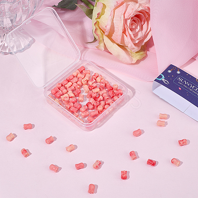 100Pcs Synthetic Coral Dyed Beads SHEL-SC0002-11-1
