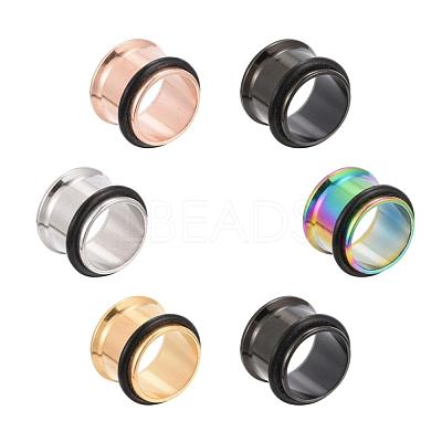 12Pcs 6 Colors 316 Surgical Stainless Steel Screw Ear Gauges Flesh Tunnels Plugs STAS-YW0001-16B-1