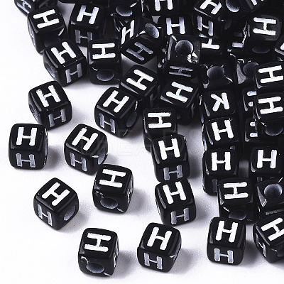 Opaque Acrylic Beads X-SACR-N002-01H-1