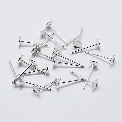 925 Sterling Silver Ear Stud Findings STER-K167-043C-S-1