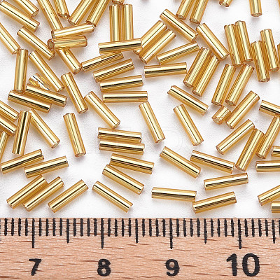 Plated Glass Bugle Beads SEED-S046-01B-22B-1