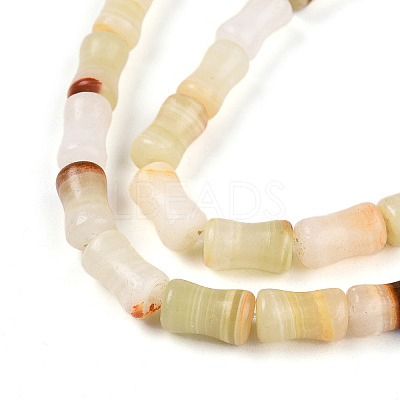 Natural Green Banded Calcite(Afghan Jade) Beads Strands G-T140-87-1