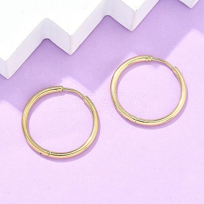 Ion Plating(IP) 304 Stainless Steel Huggie Hoop Earrings EJEW-F111A-25mm-G-1