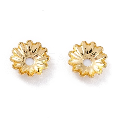 Rack Plating Brass Bead Cap KK-F827-01A-G-1