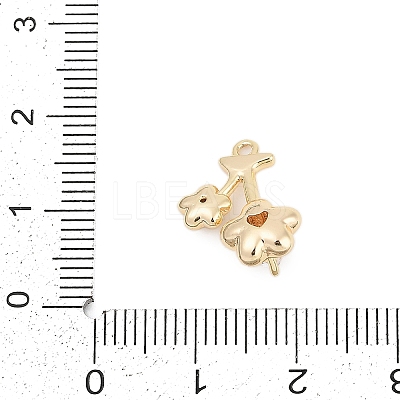 Brass Micro Pave Cubic Zirconia Pendants LS-ZIRC-P122-03C-G-1