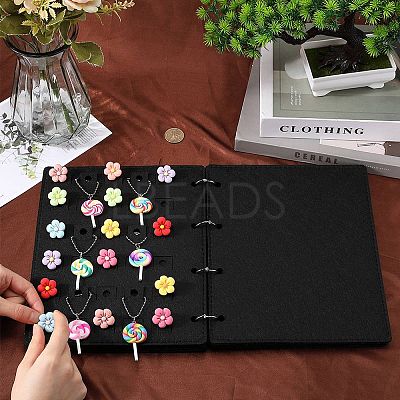 4 Pages Felt Shoe Charms Collection Binder Book AJEW-WH0513-04C-1