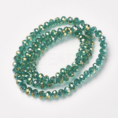 Electroplate Transparent Glass Beads Strands EGLA-A034-T8mm-T05-1