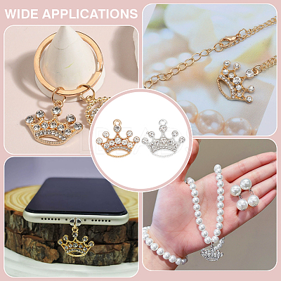 32Pcs 2 Colors Alloy Rhinestone Pendants FIND-ME0002-01-1