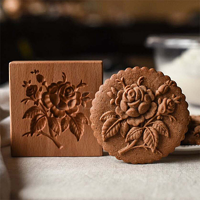 Beech Wood Cookie Molds AJEW-WH0083-59E-1