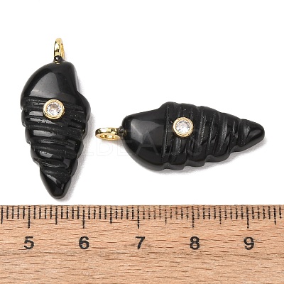 Natural Obsidian Carved Pendants G-H357-04G-07-1