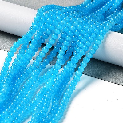 Baking Paint Imitation Jade Glass Round Bead Strands LS-DGLA-Q021-4mm-13-1