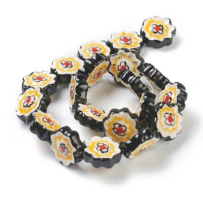 Handmade Porcelain Flower Beads PORC-J008-04B-1