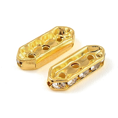 Brass Crystal Rhinestone Spacer Bars RB-T019-01C-G-1