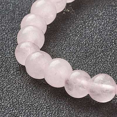 Natural Rose Quartz Beaded Stretch Bracelets BJEW-A117-B-11-1