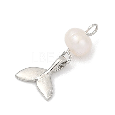 Natural Cultured Freshwater Pearl & Brass Pendants KK-U062-15P-1