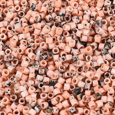 Spray Painted Picasso Cylinder Glass Seed Beads GLAA-T028-12A-04-1
