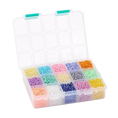15 Colors Glass Seed Beads SEED-JP0007-02-1