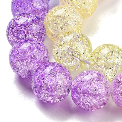 Spray Painted Crackle Glass Beads Strands DGLA-C002-10mm-07-1