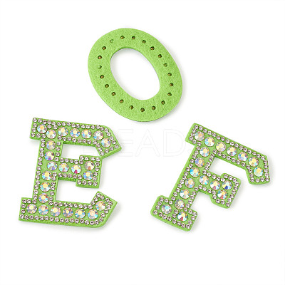 Alphabet Resin Rhinestone Patches DIY-TAC0005-45G-1
