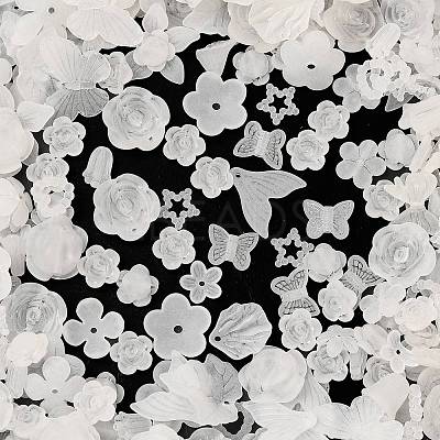 Frosted Transparent Acrylic Beads X-OACR-U006-03A-1
