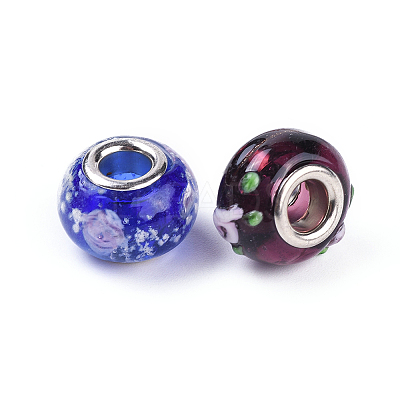 Mixed Styles Handmade Lampwork Glass European Beads LPDL-L002-M-1