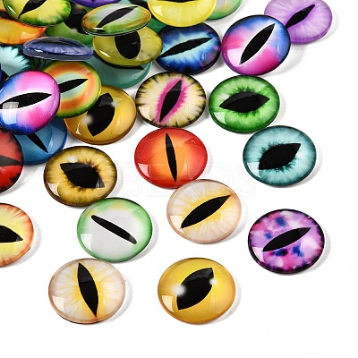 Printed Transparent Glass Cabochons GL-CBAA22A-11-1