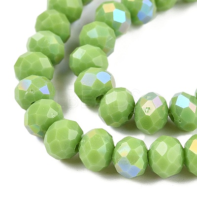 Electroplate Opaque Solid Color Glass Beads Strands EGLA-A044-P6mm-L30-1