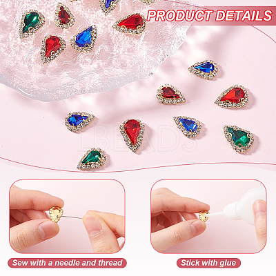 45Pcs 6 Styles Sew on Glass Rhinestone FIND-GA0004-48-1