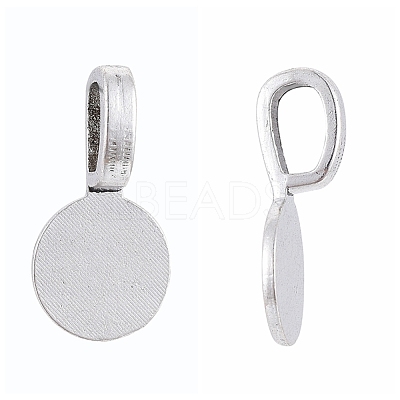 Tibetan Style Alloy Glue On Flat Pad Pendant Bails X-TIBEP-1124-AS-LF-1