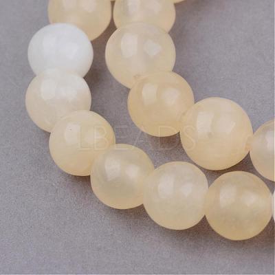 Natural Yellow Jade Beads Strands G-Q462-10mm-36-1