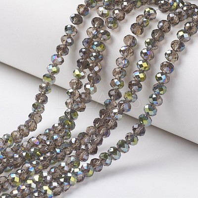 Electroplate Transparent Glass Beads Strands EGLA-A034-T6mm-S06-1