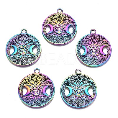 Rainbow Color Alloy Pendants PALLOY-N156-160-NR-1