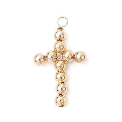 3Pcs 3 Colors Brass Beaded Pendants PALLOY-JF04054-1
