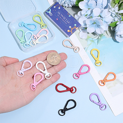 16Pcs 16 Colors Alloy Swivel Clasps FIND-SC0023-27-1