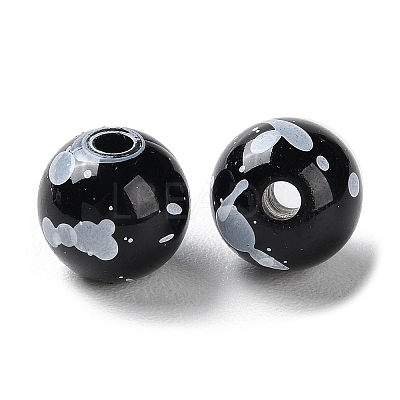 Printed Opaque Acrylic Round Beads LS-ACRP-P001-01B-02-1